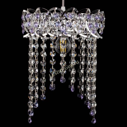 Барная люстра Астра №1 оптикон Фиолетовая в Магнитогорске Гусь Хрустальный