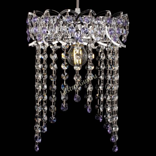 Барная люстра Астра №1 оптикон Фиолетовая в Магнитогорске Гусь Хрустальный
