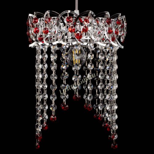 Барная люстра Астра №1 оптикон Красная в Магнитогорске Гусь Хрустальный