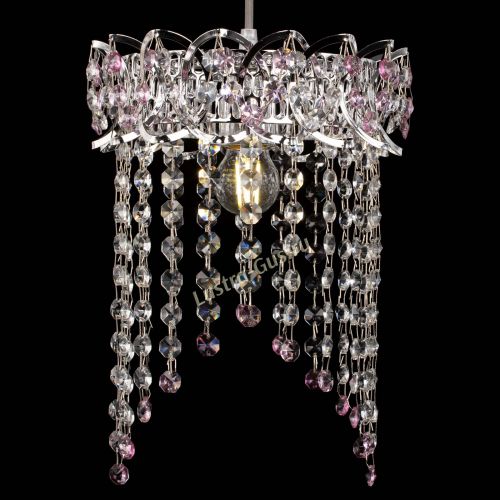 Барная люстра Астра №1 оптикон Розовая в Магнитогорске Гусь Хрустальный