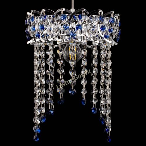 Барная люстра Астра №1 оптикон Синяя в Магнитогорске Гусь Хрустальный