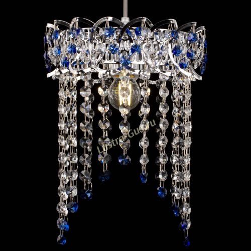 Барная люстра Астра №1 оптикон Синяя в Магнитогорске Гусь Хрустальный