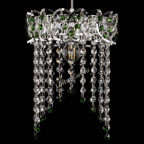 Барная люстра Астра №1 оптикон Зеленая в Магнитогорске Гусь Хрустальный