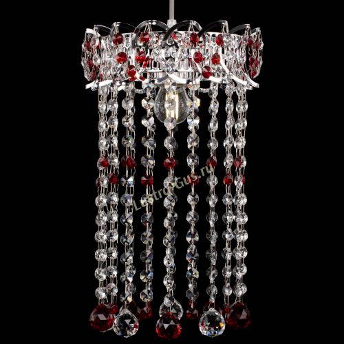Барная люстра Астра №1 шар 30 длинная Красная в Магнитогорске Гусь Хрустальный