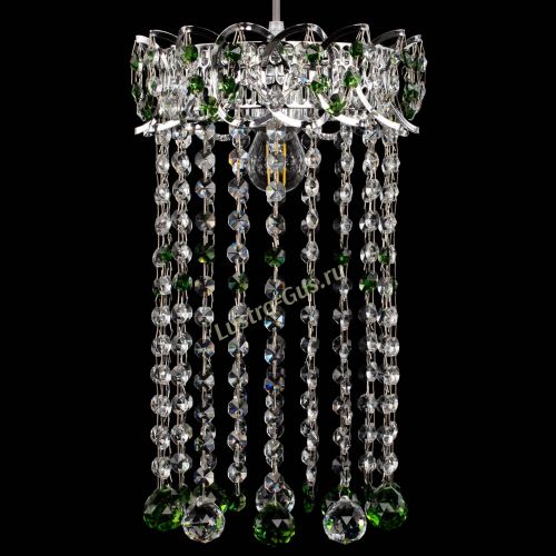 Барная люстра Астра №1 шар 30 длинная Зеленая в Магнитогорске Гусь Хрустальный