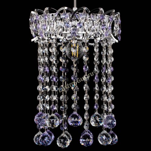 Барная люстра Астра №1 шар 30 фиолетовая в Магнитогорске Гусь Хрустальный