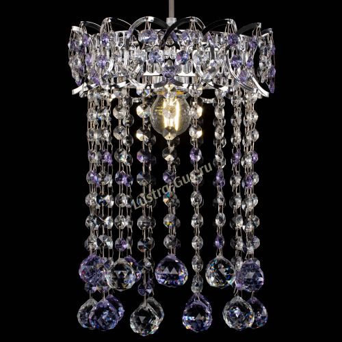 Барная люстра Астра №1 шар 30 фиолетовая в Магнитогорске Гусь Хрустальный