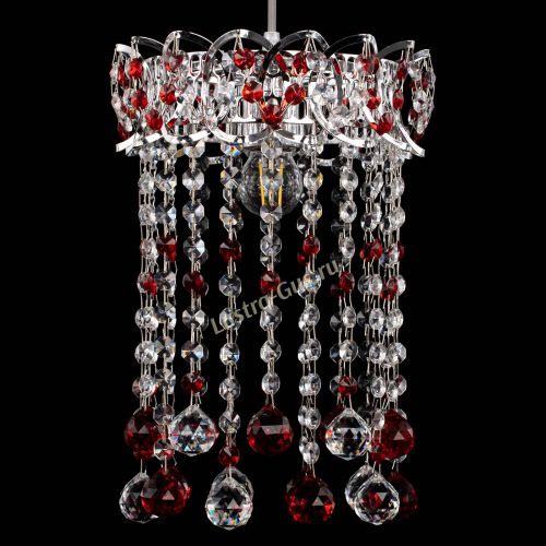 Барная люстра Астра №1 шар 30 красная в Магнитогорске Гусь Хрустальный