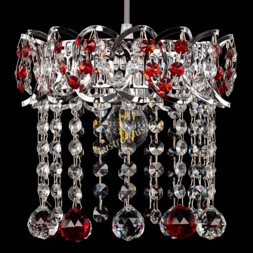 Барная люстра Астра №1 шар красная в Магнитогорске Гусь Хрустальный