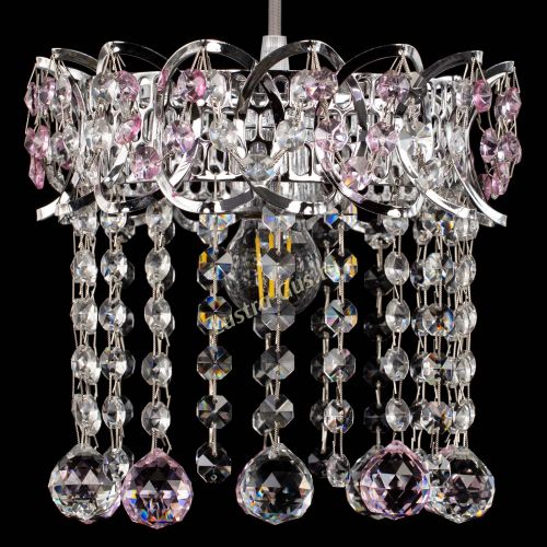 Барная люстра Астра №1 шар розовый в Магнитогорске Гусь Хрустальный