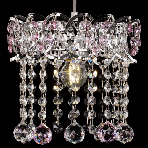 Барная люстра Астра №1 шар розовый в Магнитогорске Гусь Хрустальный