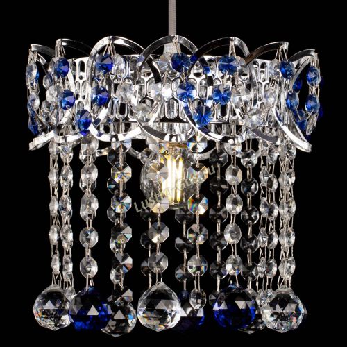 Барная люстра Астра №1 шар синяя в Магнитогорске Гусь Хрустальный