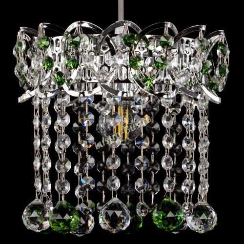 Барная люстра Астра №1 шар зеленая в Магнитогорске Гусь Хрустальный