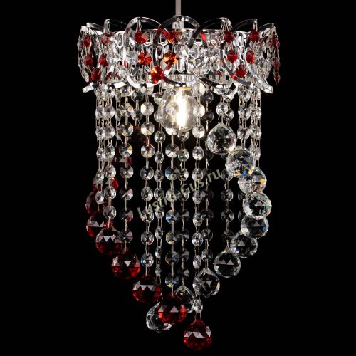 Барная люстра Астра №1 Сигма красная в Магнитогорске Гусь Хрустальный