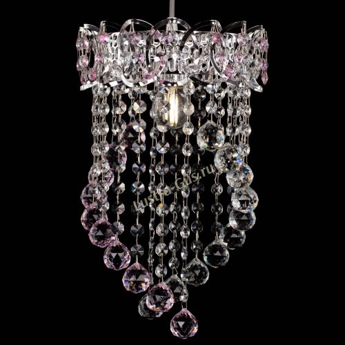 Барная люстра Астра №1 Сигма розовая в Магнитогорске Гусь Хрустальный