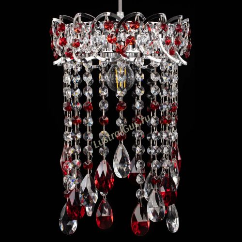 Барная люстра Астра №1 журавлик Красная в Магнитогорске Гусь Хрустальный