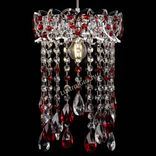 Барная люстра Астра №1 журавлик Красная в Магнитогорске Гусь Хрустальный