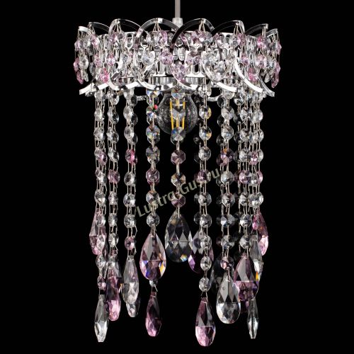 Барная люстра Астра №1 журавлик Розовая в Магнитогорске Гусь Хрустальный