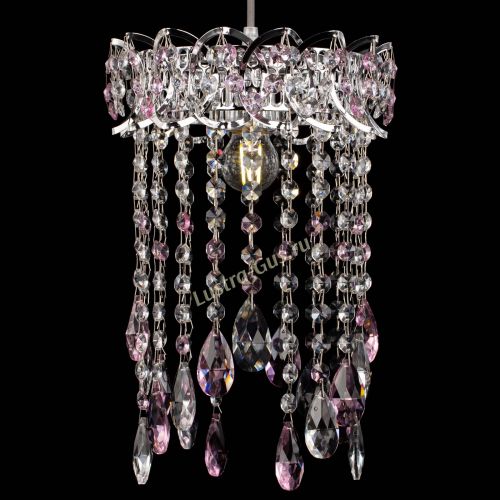 Барная люстра Астра №1 журавлик Розовая в Магнитогорске Гусь Хрустальный