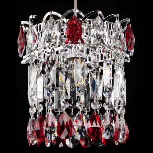 Барная люстра Астра №1 красная в Магнитогорске Гусь Хрустальный