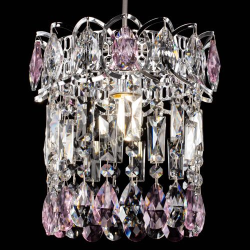 Барная люстра Астра №1 розовая в Магнитогорске Гусь Хрустальный