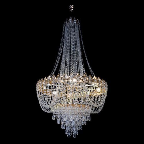 Люстра Екатерина большая с подвесом в Магнитогорске Гусь Хрустальный