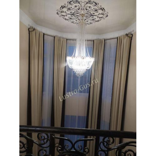 Люстра Екатерина большая с подвесом в Магнитогорске Гусь Хрустальный