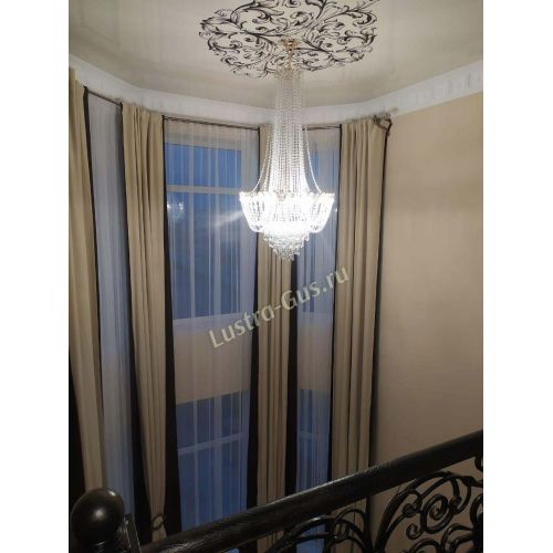 Люстра Екатерина большая с подвесом в Магнитогорске Гусь Хрустальный