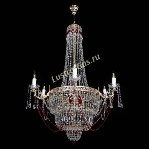 Люстра Елизавета Венеция красная в Магнитогорске Гусь Хрустальный