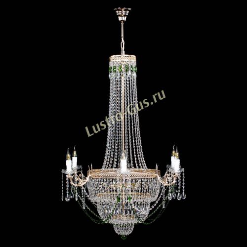 Люстра Елизавета Венеция зеленая в Магнитогорске Гусь Хрустальный