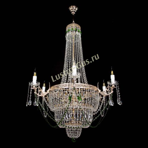 Люстра Елизавета Венеция зеленая в Магнитогорске Гусь Хрустальный