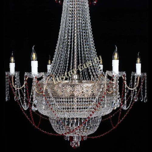 Люстра Елизавета Восток красная в Магнитогорске Гусь Хрустальный