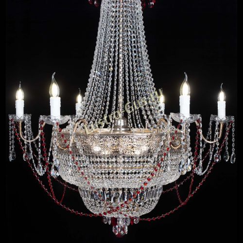 Люстра Елизавета Восток красная в Магнитогорске Гусь Хрустальный