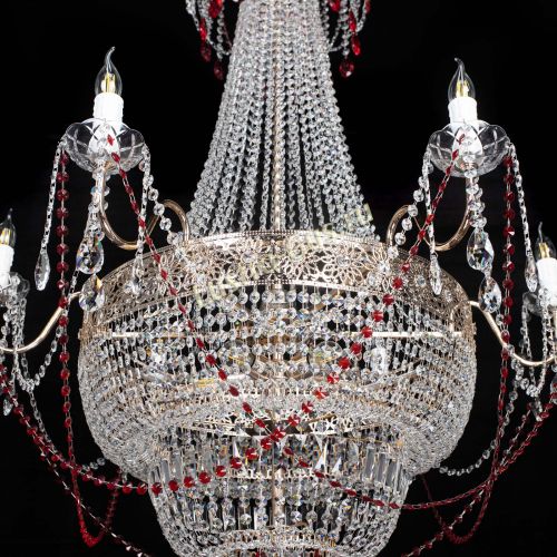 Люстра Елизавета Восток красная в Магнитогорске Гусь Хрустальный