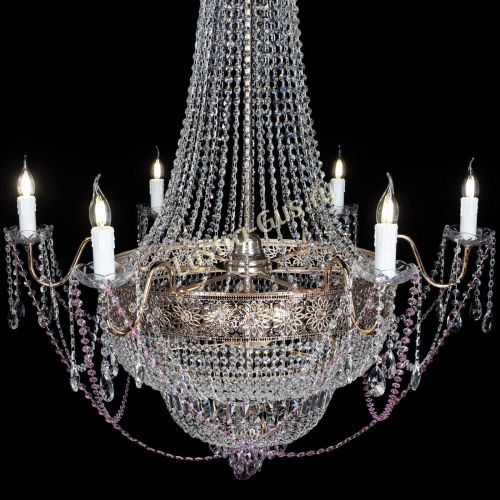 Люстра Елизавета Восток розовая в Магнитогорске Гусь Хрустальный