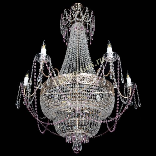 Люстра Елизавета Восток розовая в Магнитогорске Гусь Хрустальный