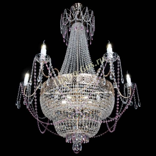 Люстра Елизавета Восток розовая в Магнитогорске Гусь Хрустальный