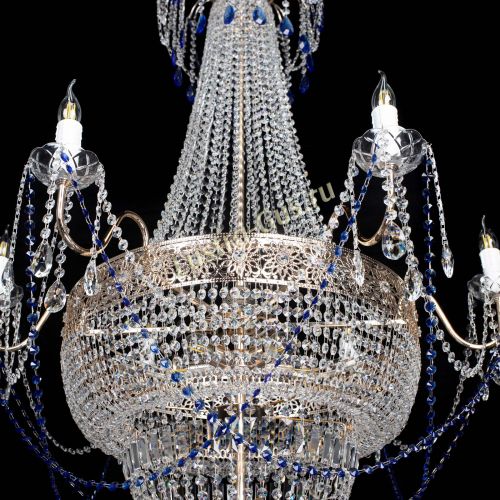 Люстра Елизавета Восток синяя в Магнитогорске Гусь Хрустальный