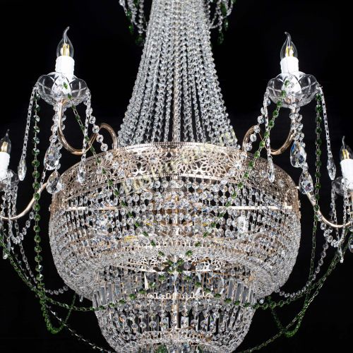 Люстра Елизавета Восток зеленая в Магнитогорске Гусь Хрустальный