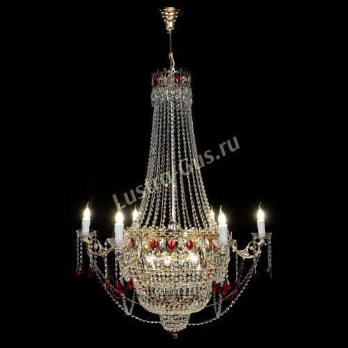 Люстра Елизавета красная в Магнитогорске Гусь Хрустальный