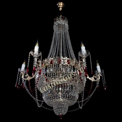 Люстра Елизавета красная в Магнитогорске Гусь Хрустальный