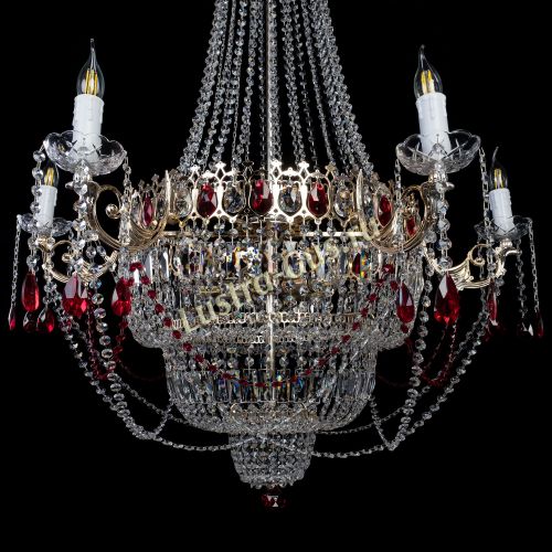 Люстра Елизавета красная в Магнитогорске Гусь Хрустальный