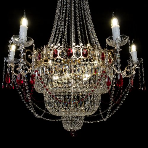 Люстра Елизавета красная в Магнитогорске Гусь Хрустальный