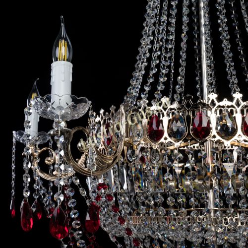 Люстра Елизавета красная в Магнитогорске Гусь Хрустальный