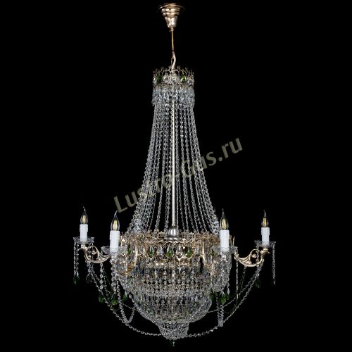 Люстра Елизавета зеленая в Магнитогорске Гусь Хрустальный
