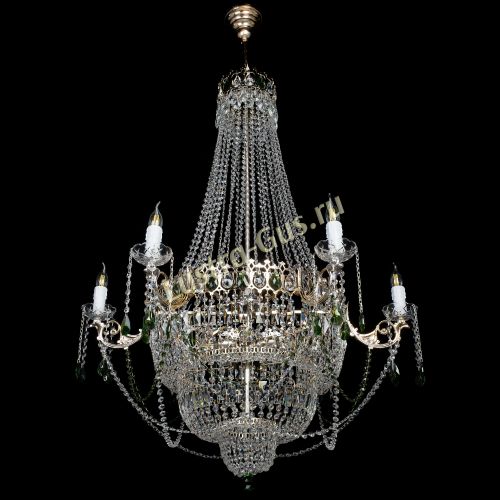 Люстра Елизавета зеленая в Магнитогорске Гусь Хрустальный