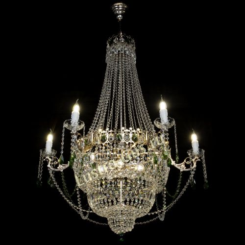 Люстра Елизавета зеленая в Магнитогорске Гусь Хрустальный