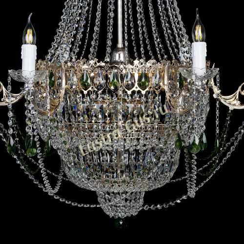 Люстра Елизавета зеленая в Магнитогорске Гусь Хрустальный