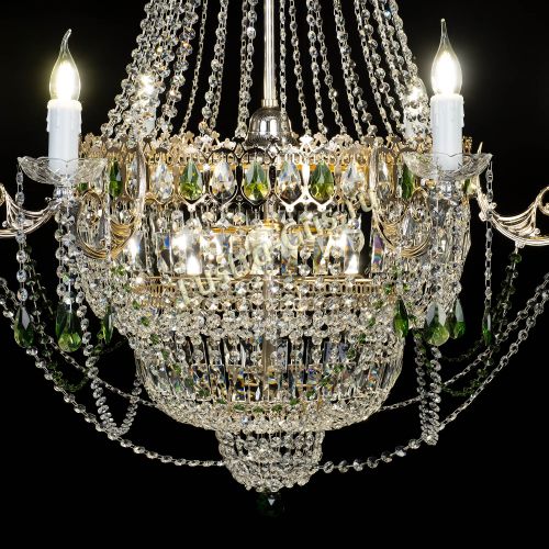 Люстра Елизавета зеленая в Магнитогорске Гусь Хрустальный