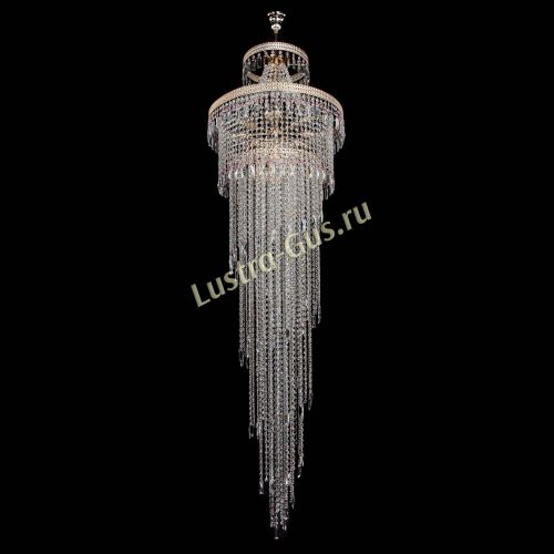 Люстра Флоренция Водопад №8 розовая в Магнитогорске Гусь Хрустальный
